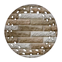 Light Brick Wall Round Filigree Ornament (2side) by trendistuff