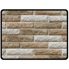 Light Brick Wall Double Sided Fleece Blanket (large)  by trendistuff