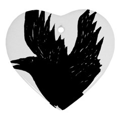 Crow Heart Ornament (2 Sides) by JDDesigns