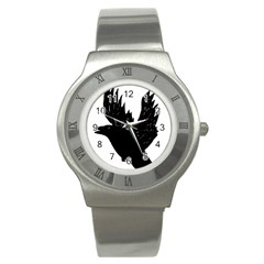 Hovering Crow Stainless Steel Watches by JDDesigns