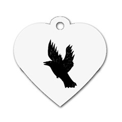 Crow Dog Tag Heart (two Sided) by JDDesigns