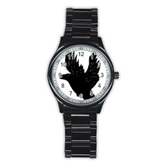 Hovering Crow Stainless Steel Round Watches