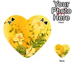 Wonderful Soft Yellow Flowers With Dragonflies Playing Cards 54 (Heart)  Front - SpadeA