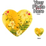 Wonderful Soft Yellow Flowers With Dragonflies Playing Cards 54 (Heart)  Front - Heart3