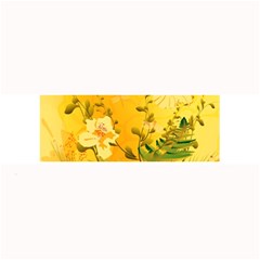 Wonderful Soft Yellow Flowers With Dragonflies Large Bar Mats by FantasyWorld7