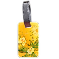 Wonderful Soft Yellow Flowers With Dragonflies Luggage Tags (two Sides)