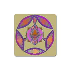 Mandala Square Magnet by Valeryt