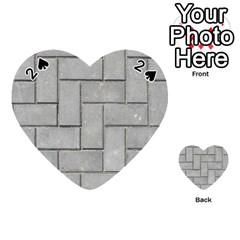 Alternating Grey Brick Playing Cards 54 (heart)  by trendistuff