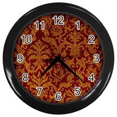 Royal Red And Gold Wall Clocks (black) by trendistuff