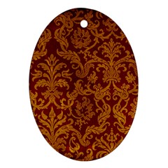 Royal Red And Gold Oval Ornament (two Sides) by trendistuff