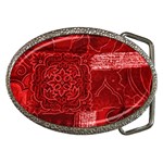 RED PATCHWORK Belt Buckles Front