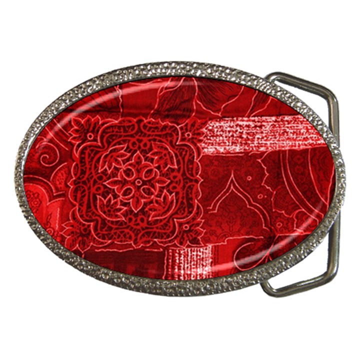 RED PATCHWORK Belt Buckles