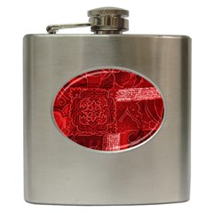 Red Patchwork Hip Flask (6 Oz) by trendistuff