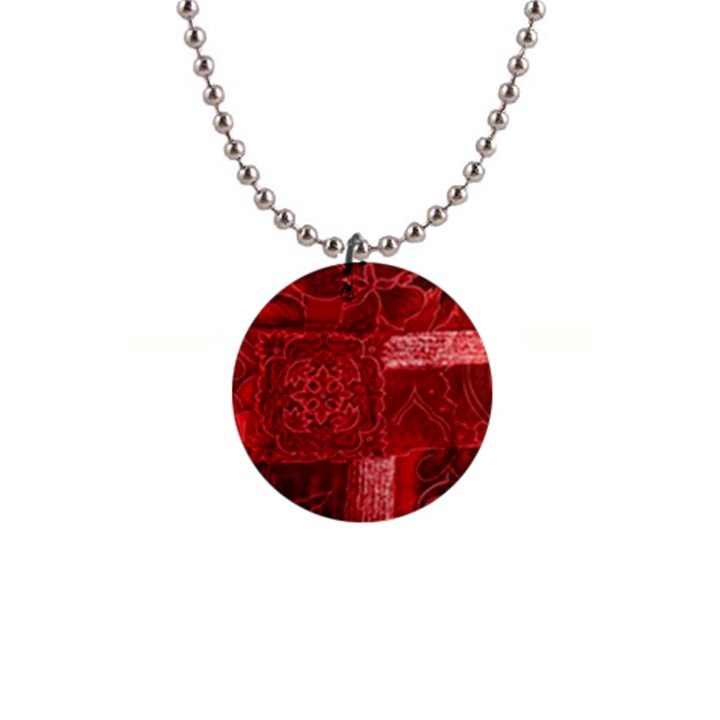 RED PATCHWORK Button Necklaces