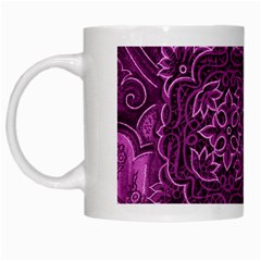 Magenta Patchwork White Mugs by trendistuff