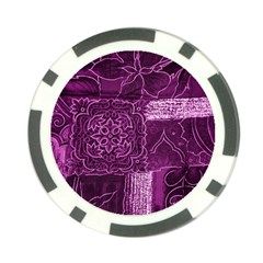 Magenta Patchwork Poker Chip Card Guards (10 Pack)  by trendistuff