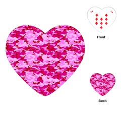 Camo Pink Playing Cards (heart)  by trendistuff