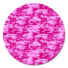 Camo Digital Pink Magnet 5  (round) by trendistuff