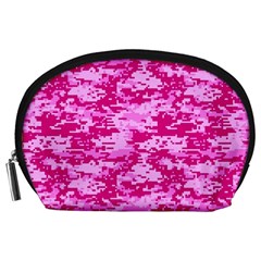 Camo Digital Pink Accessory Pouches (large)  by trendistuff