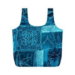 Blue Patchwork Full Print Recycle Bags (m)  by trendistuff