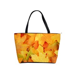 Yellow Maple Leaves Shoulder Handbags by trendistuff