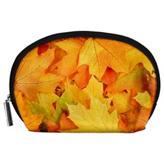 Yellow Maple Leaves Accessory Pouches (large)  by trendistuff