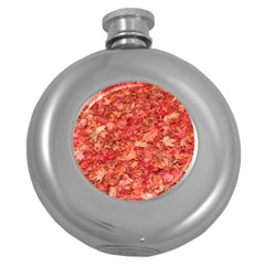 RED MAPLE LEAVES Round Hip Flask (5 oz)