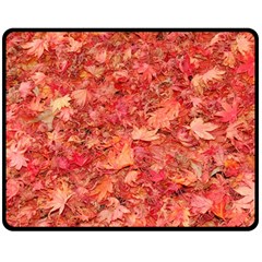 RED MAPLE LEAVES Double Sided Fleece Blanket (Medium) 