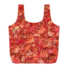 RED MAPLE LEAVES Full Print Recycle Bags (L) 