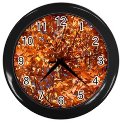 Orange Leaves Wall Clocks (black) by trendistuff