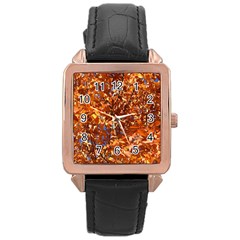 Orange Leaves Rose Gold Watches by trendistuff