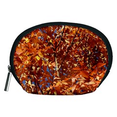 Orange Leaves Accessory Pouches (medium)  by trendistuff