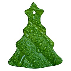 Green Leaf Drops Christmas Tree Ornament (2 Sides) by trendistuff