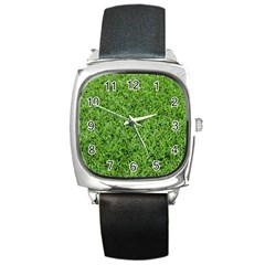 Green Grass 2 Square Metal Watches by trendistuff