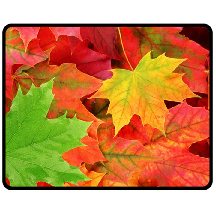 AUTUMN LEAVES 1 Double Sided Fleece Blanket (Medium) 