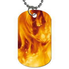 Yellow Flames Dog Tag (one Side) by trendistuff