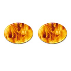 Yellow Flames Cufflinks (oval) by trendistuff