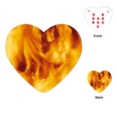 Yellow Flames Playing Cards (heart)  by trendistuff