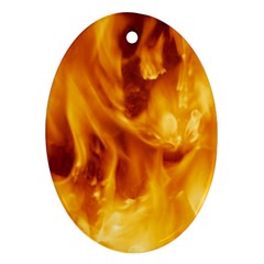 Yellow Flames Oval Ornament (two Sides) by trendistuff