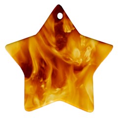 Yellow Flames Star Ornament (two Sides)  by trendistuff