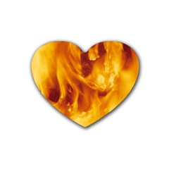 YELLOW FLAMES Rubber Coaster (Heart) 