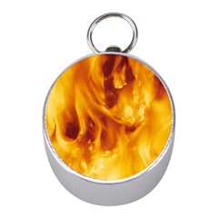 Yellow Flames Mini Silver Compasses by trendistuff