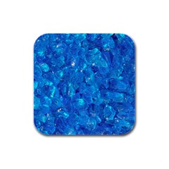 Turquoise Glass Rubber Square Coaster (4 Pack)  by trendistuff