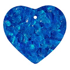 Turquoise Glass Heart Ornament (2 Sides) by trendistuff