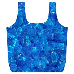 Turquoise Glass Full Print Recycle Bags (l)  by trendistuff