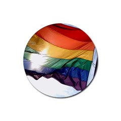 Pride Flag Rubber Round Coaster (4 Pack)  by trendistuff