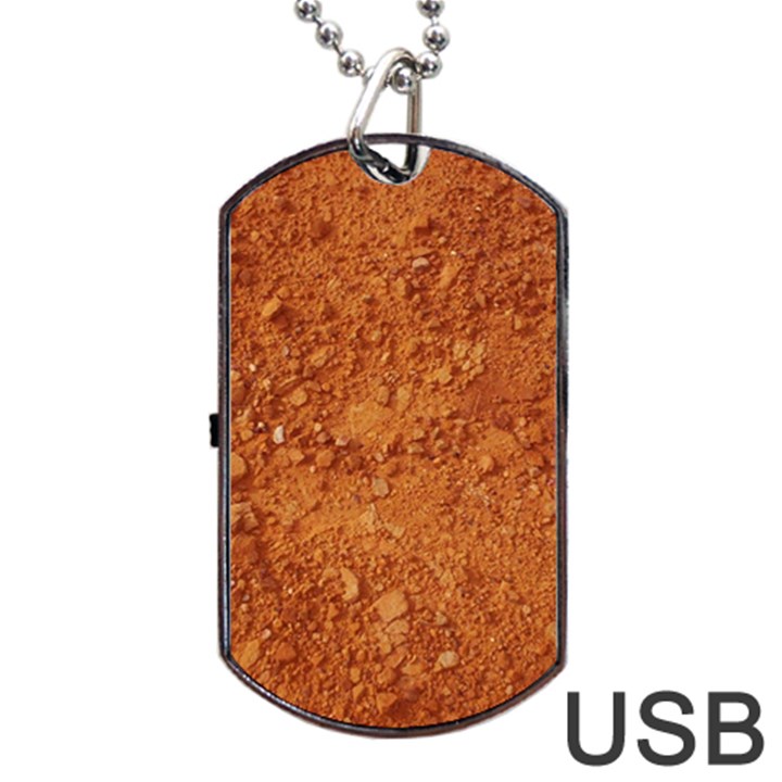 ORANGE CLAY DIRT Dog Tag USB Flash (One Side)