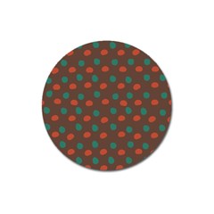 Distorted Polka Dots Pattern Magnet 3  (round) by LalyLauraFLM