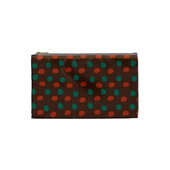 Distorted Polka Dots Pattern Cosmetic Bag (small) by LalyLauraFLM