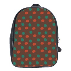 Distorted Polka Dots Pattern School Bag (large) by LalyLauraFLM